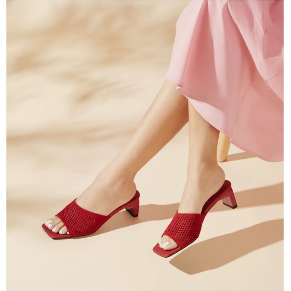 Vivaia Juliet Square Toe Block Heel Slide Sandals… - image 1